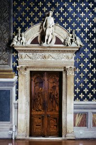 Encadrement de porte dans la Sala dei Gigli représentant Saint Jean-Baptiste, 1470